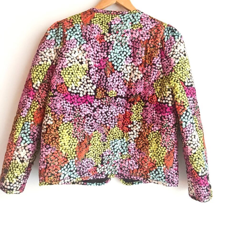 Avery Rayne Colourful Microfloral Quilted Cropped Jacket S - Picture 5 of 5